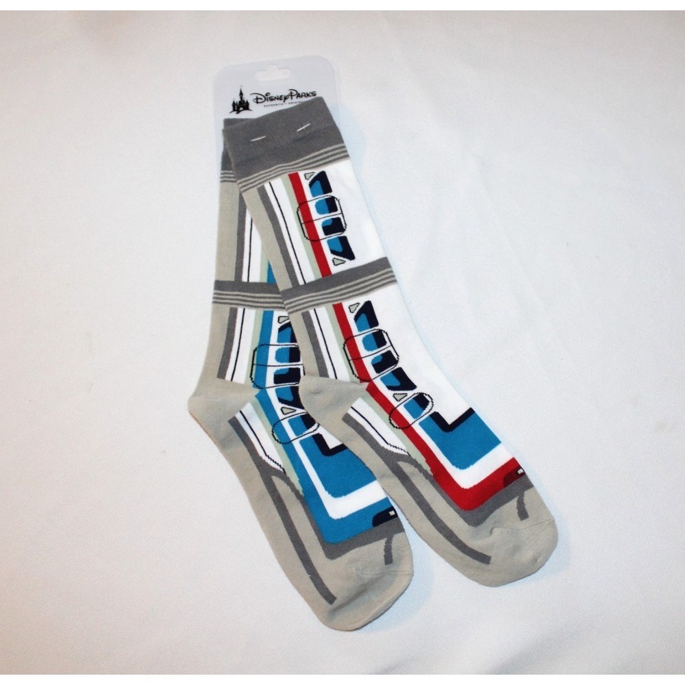 Disney Parks Crew Socks Authentic Original Monorail Blue Red Gray Adult NEW